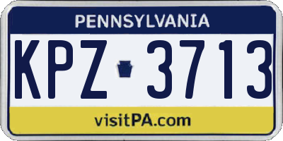PA license plate KPZ3713