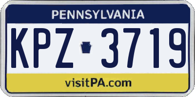 PA license plate KPZ3719
