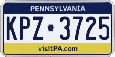 PA license plate KPZ3725
