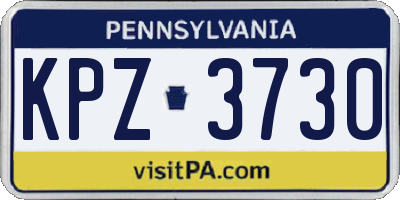 PA license plate KPZ3730