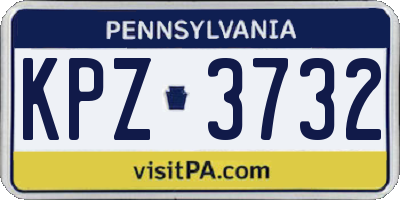 PA license plate KPZ3732