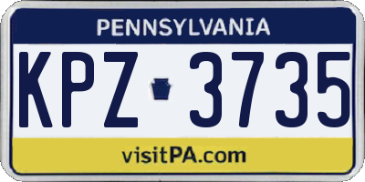 PA license plate KPZ3735