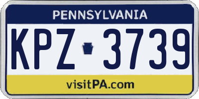 PA license plate KPZ3739