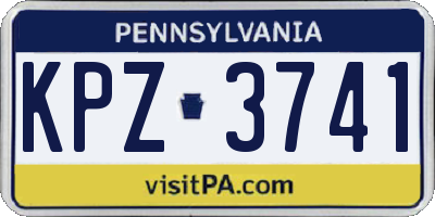 PA license plate KPZ3741