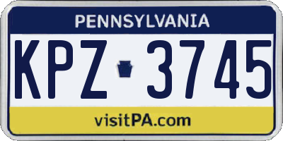 PA license plate KPZ3745