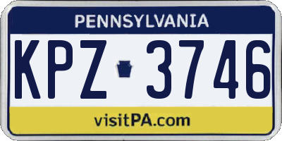 PA license plate KPZ3746