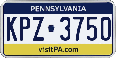 PA license plate KPZ3750