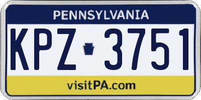 PA license plate KPZ3751