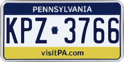 PA license plate KPZ3766