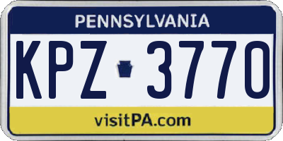 PA license plate KPZ3770