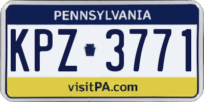 PA license plate KPZ3771