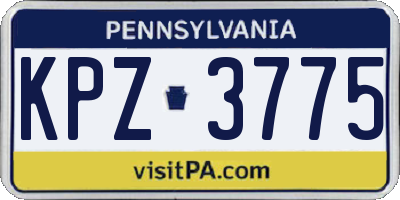 PA license plate KPZ3775