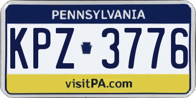 PA license plate KPZ3776