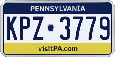 PA license plate KPZ3779
