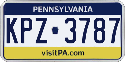 PA license plate KPZ3787
