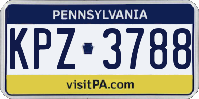 PA license plate KPZ3788