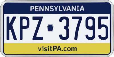 PA license plate KPZ3795