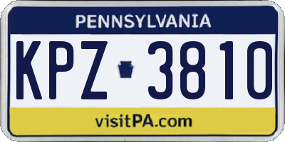 PA license plate KPZ3810