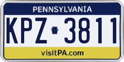 PA license plate KPZ3811