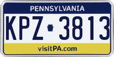 PA license plate KPZ3813