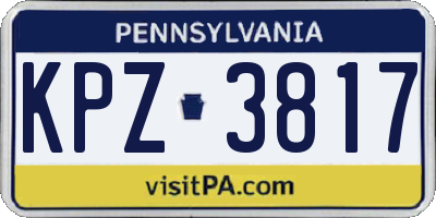 PA license plate KPZ3817