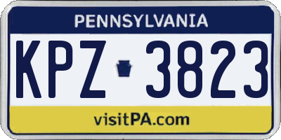 PA license plate KPZ3823