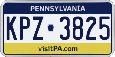 PA license plate KPZ3825