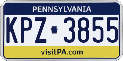 PA license plate KPZ3855