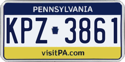 PA license plate KPZ3861