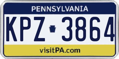 PA license plate KPZ3864