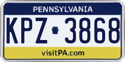 PA license plate KPZ3868