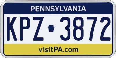 PA license plate KPZ3872