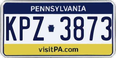 PA license plate KPZ3873
