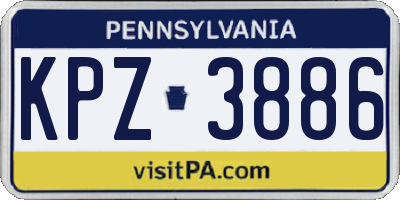 PA license plate KPZ3886