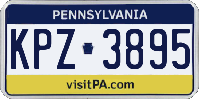 PA license plate KPZ3895