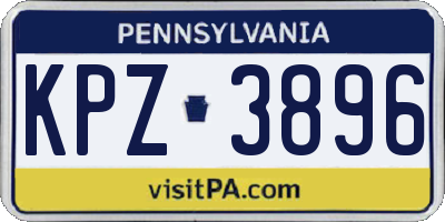 PA license plate KPZ3896