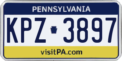 PA license plate KPZ3897