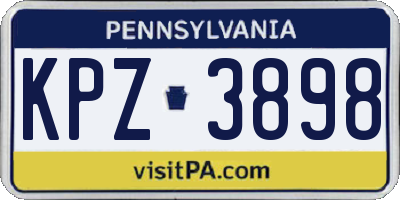 PA license plate KPZ3898