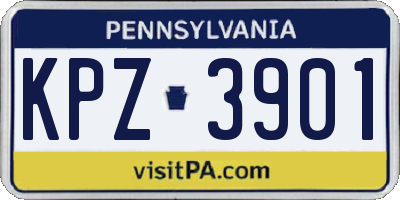 PA license plate KPZ3901