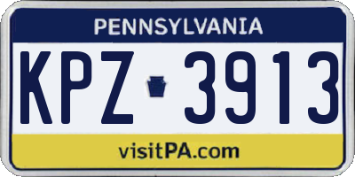 PA license plate KPZ3913