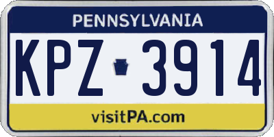PA license plate KPZ3914