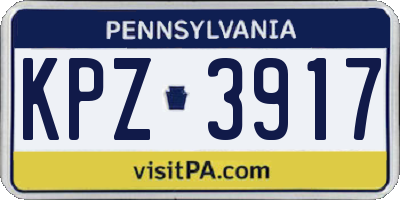 PA license plate KPZ3917