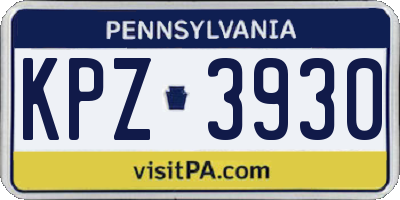 PA license plate KPZ3930
