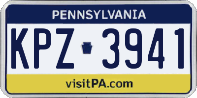 PA license plate KPZ3941