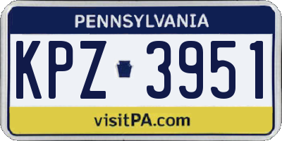 PA license plate KPZ3951