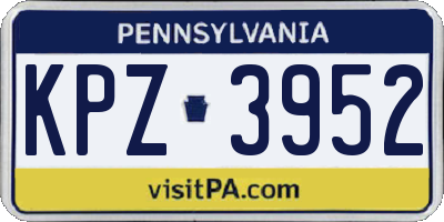 PA license plate KPZ3952