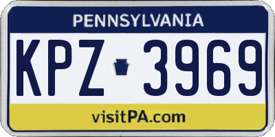 PA license plate KPZ3969