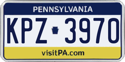 PA license plate KPZ3970
