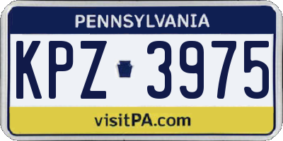 PA license plate KPZ3975