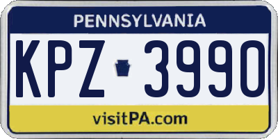 PA license plate KPZ3990